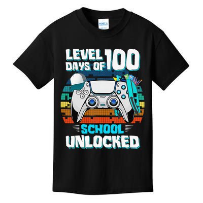 Level 100 Days Of School Unlock Teacher Student Boys Gamer Kids T-Shirt