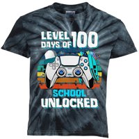 Level 100 Days Of School Unlock Teacher Student Boys Gamer Kids Tie-Dye T-Shirt