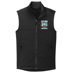 Level 100 Days Of School Unlock Teacher Student Boys Gamer Collective Smooth Fleece Vest