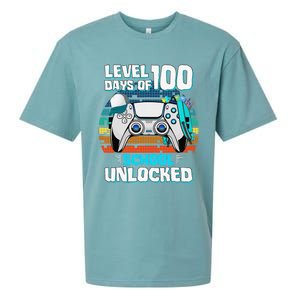 Level 100 Days Of School Unlock Teacher Student Boys Gamer Sueded Cloud Jersey T-Shirt