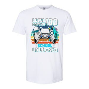 Level 100 Days Of School Unlock Teacher Student Boys Gamer Softstyle CVC T-Shirt