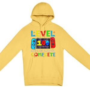 Level 100 Days Of School Complete Gamer Video Games Premium Pullover Hoodie