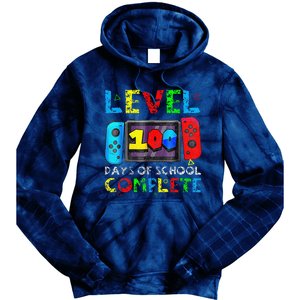 Level 100 Days Of School Complete Gamer Video Games Tie Dye Hoodie