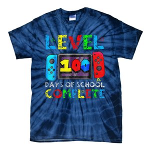 Level 100 Days Of School Complete Gamer Video Games Tie-Dye T-Shirt