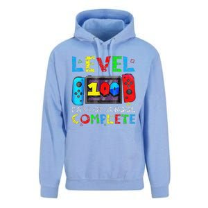 Level 100 Days Of School Complete Gamer Video Games Unisex Surf Hoodie