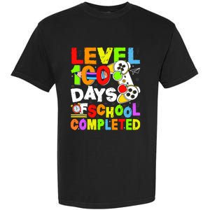 Level 100 Days Of School Completed Funny 100th Day Gaming Garment-Dyed Heavyweight T-Shirt