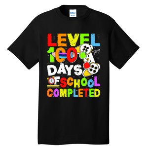 Level 100 Days Of School Completed Funny 100th Day Gaming Tall T-Shirt