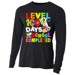 Level 100 Days Of School Completed Funny 100th Day Gaming Cooling Performance Long Sleeve Crew