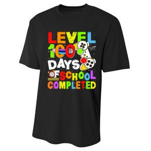 Level 100 Days Of School Completed Funny 100th Day Gaming Performance Sprint T-Shirt