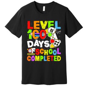 Level 100 Days Of School Completed Funny 100th Day Gaming Premium T-Shirt