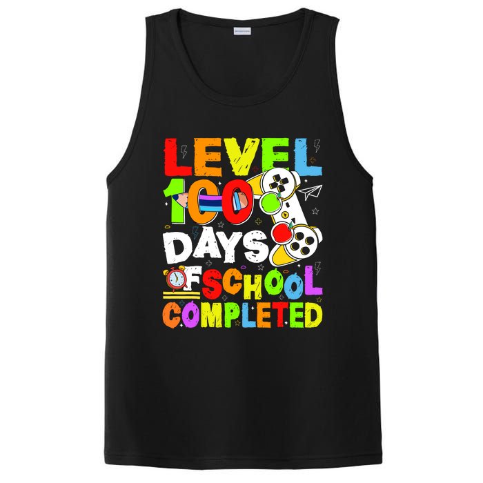 Level 100 Days Of School Completed Funny 100th Day Gaming PosiCharge Competitor Tank