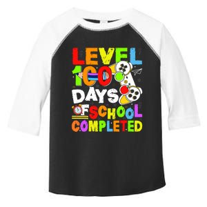 Level 100 Days Of School Completed Funny 100th Day Gaming Toddler Fine Jersey T-Shirt