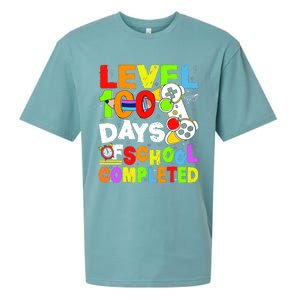 Level 100 Days Of School Completed Funny 100th Day Gaming Sueded Cloud Jersey T-Shirt