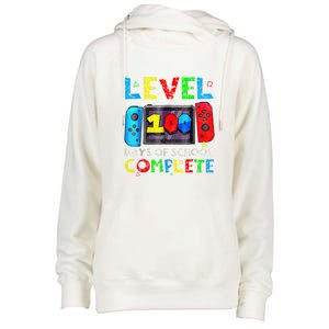 Level 100 Days Of School Complete Gamer Video Games Boy Womens Funnel Neck Pullover Hood