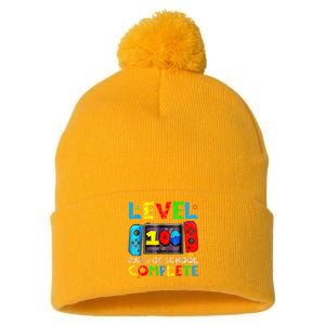 Level 100 Days Of School Complete Gamer Video Games Boy Pom Pom 12in Knit Beanie