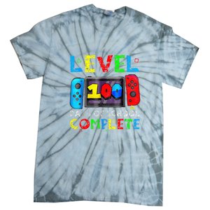 Level 100 Days Of School Complete Gamer Video Games Boy Tie-Dye T-Shirt