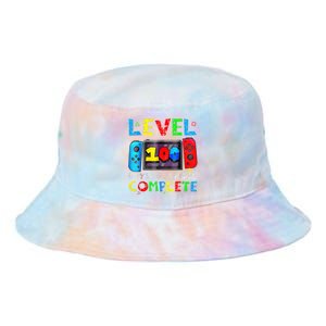 Level 100 Days Of School Complete Gamer Video Games Boy Tie Dye Newport Bucket Hat