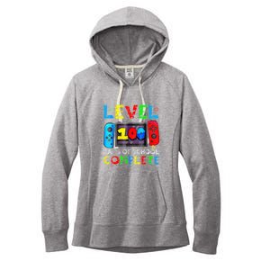 Level 100 Days Of School Complete Gamer Video Games Boy Women's Fleece Hoodie