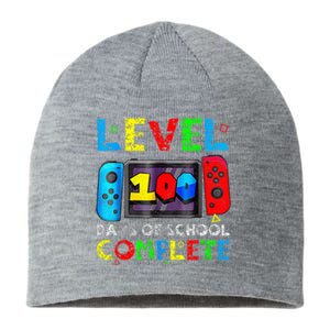 Level 100 Days Of School Complete Gamer Video Games Boy Sustainable Beanie