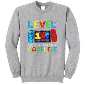 Level 100 Days Of School Complete Gamer Video Games Boy Tall Sweatshirt