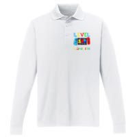 Level 100 Days Of School Complete Gamer Video Games Boy Performance Long Sleeve Polo