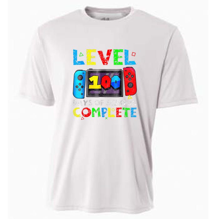 Level 100 Days Of School Complete Gamer Video Games Boy Cooling Performance Crew T-Shirt