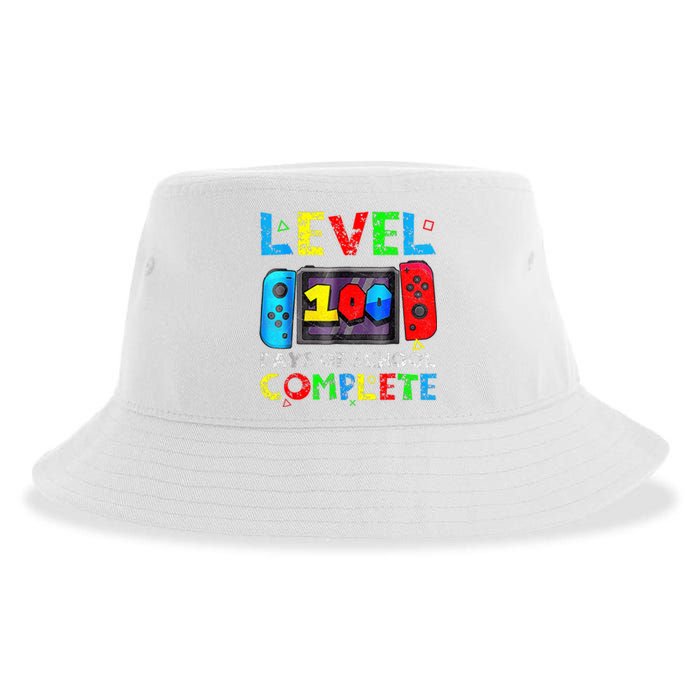 Level 100 Days Of School Complete Gamer Video Games Boy Sustainable Bucket Hat