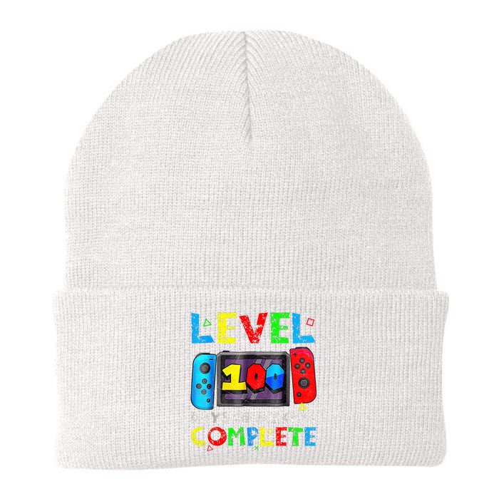 Level 100 Days Of School Complete Gamer Video Games Boy Knit Cap Winter Beanie