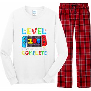 Level 100 Days Of School Complete Gamer Video Games Boy Long Sleeve Pajama Set