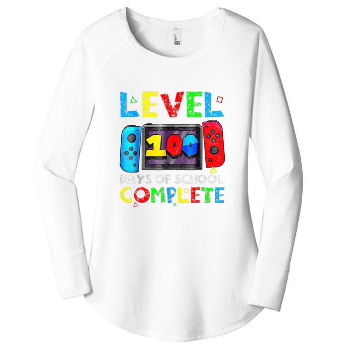 Level 100 Days Of School Complete Gamer Video Games Boy Women's Perfect Tri Tunic Long Sleeve Shirt