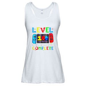 Level 100 Days Of School Complete Gamer Video Games Boy Ladies Essential Flowy Tank