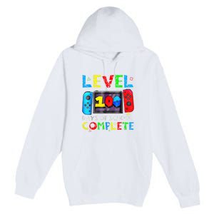 Level 100 Days Of School Complete Gamer Video Games Boy Premium Pullover Hoodie