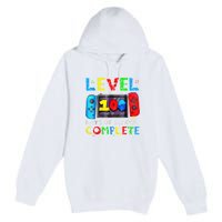 Level 100 Days Of School Complete Gamer Video Games Boy Premium Pullover Hoodie