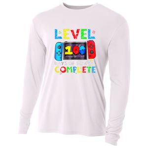 Level 100 Days Of School Complete Gamer Video Games Boy Cooling Performance Long Sleeve Crew