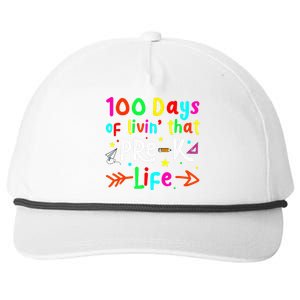 Living 100 Days Of School Pre K Life Teachers Snapback Five-Panel Rope Hat