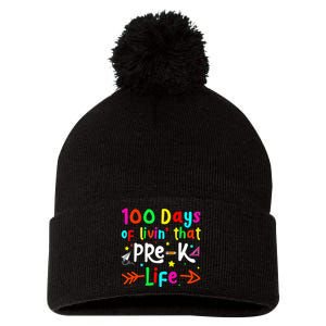 Living 100 Days Of School Pre K Life Teachers Pom Pom 12in Knit Beanie