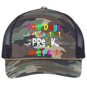 Living 100 Days Of School Pre K Life Teachers Retro Rope Trucker Hat Cap