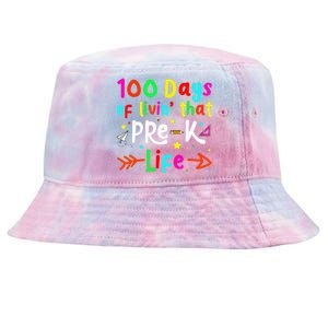 Living 100 Days Of School Pre K Life Teachers Tie-Dyed Bucket Hat