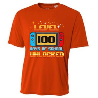 Level 100 Days Of School Unlocked Gamer Funny 100th Day. Cooling Performance Crew T-Shirt