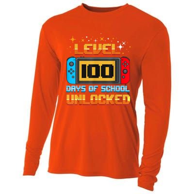 Level 100 Days Of School Unlocked Gamer Funny 100th Day. Cooling Performance Long Sleeve Crew