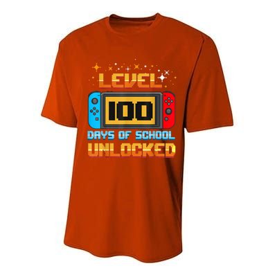 Level 100 Days Of School Unlocked Gamer Funny 100th Day. Performance Sprint T-Shirt