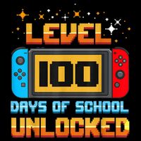 Level 100 Days Of School Unlocked Gamer Funny 100th Day. Drawstring Bag