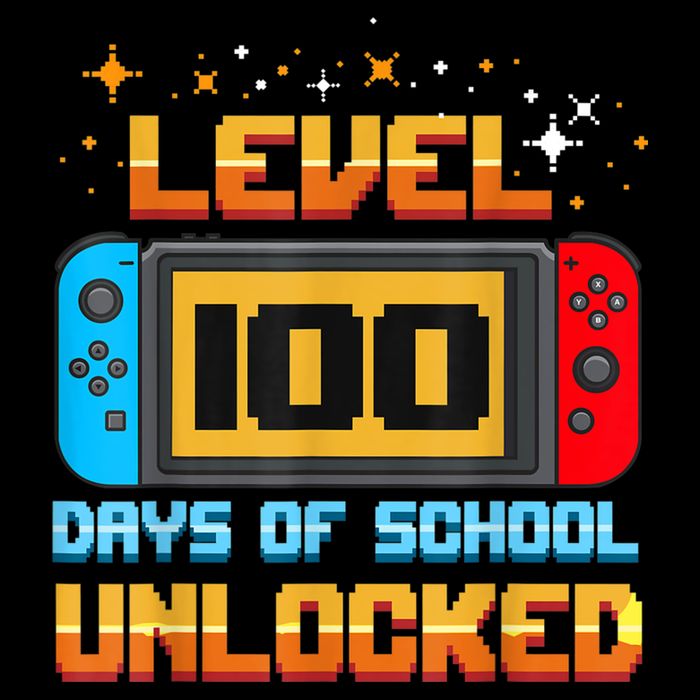 Level 100 Days Of School Unlocked Gamer Funny 100th Day. Drawstring Bag