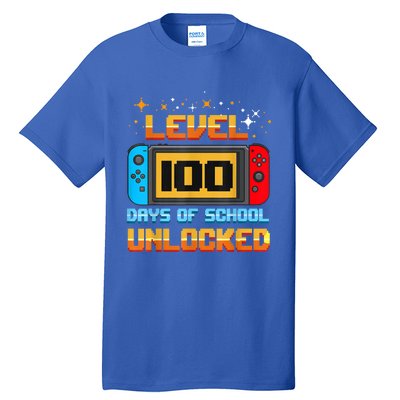 Level 100 Days Of School Unlocked Gamer Funny 100th Day. Tall T-Shirt