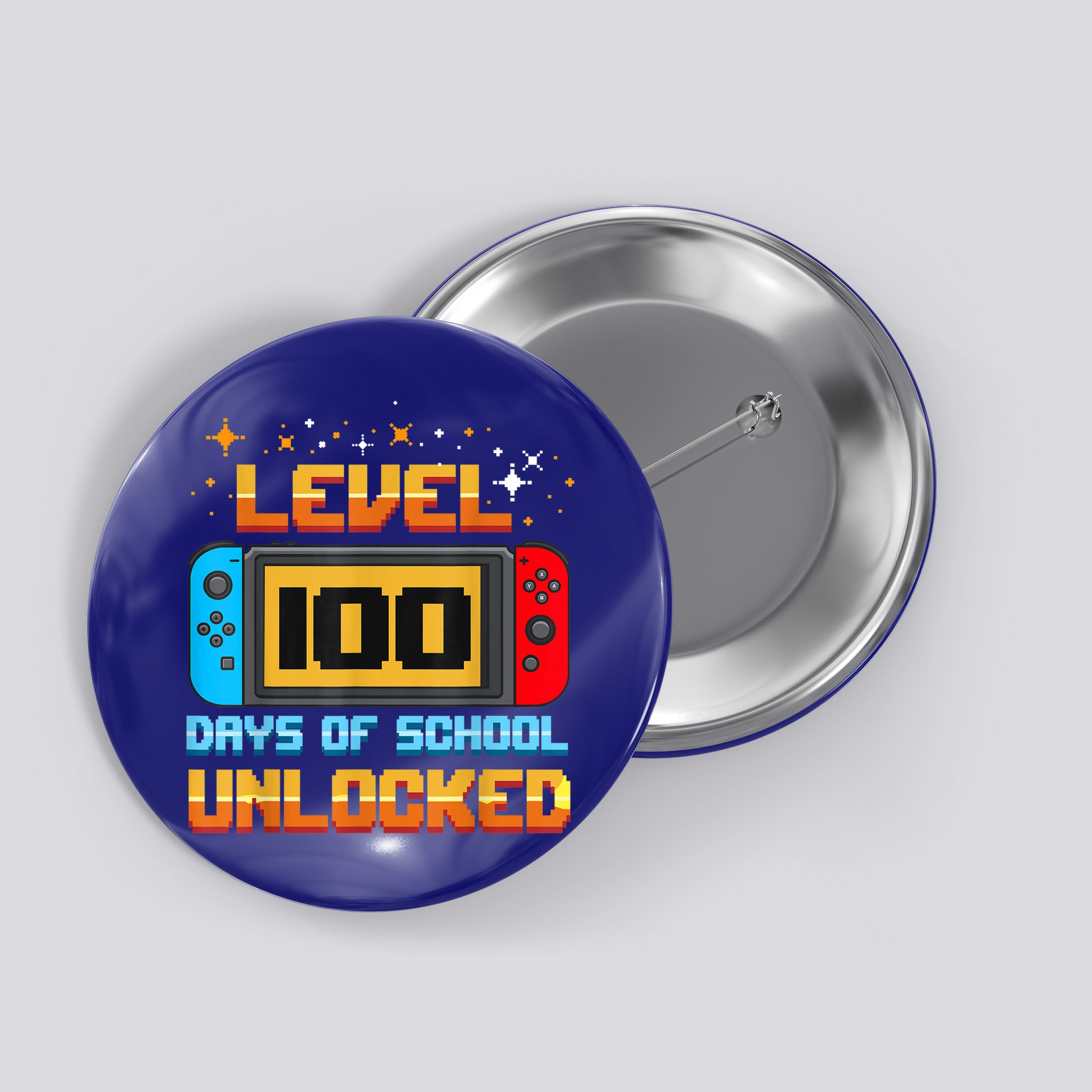 Level 100 Days Of School Unlocked Gamer Funny 100th Day. Button