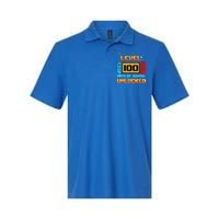 Level 100 Days Of School Unlocked Gamer Funny 100th Day. Softstyle Adult Sport Polo