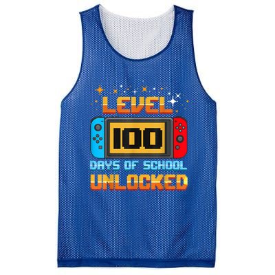 Level 100 Days Of School Unlocked Gamer Funny 100th Day. Mesh Reversible Basketball Jersey Tank