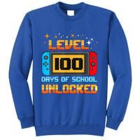 Level 100 Days Of School Unlocked Gamer Funny 100th Day. Tall Sweatshirt