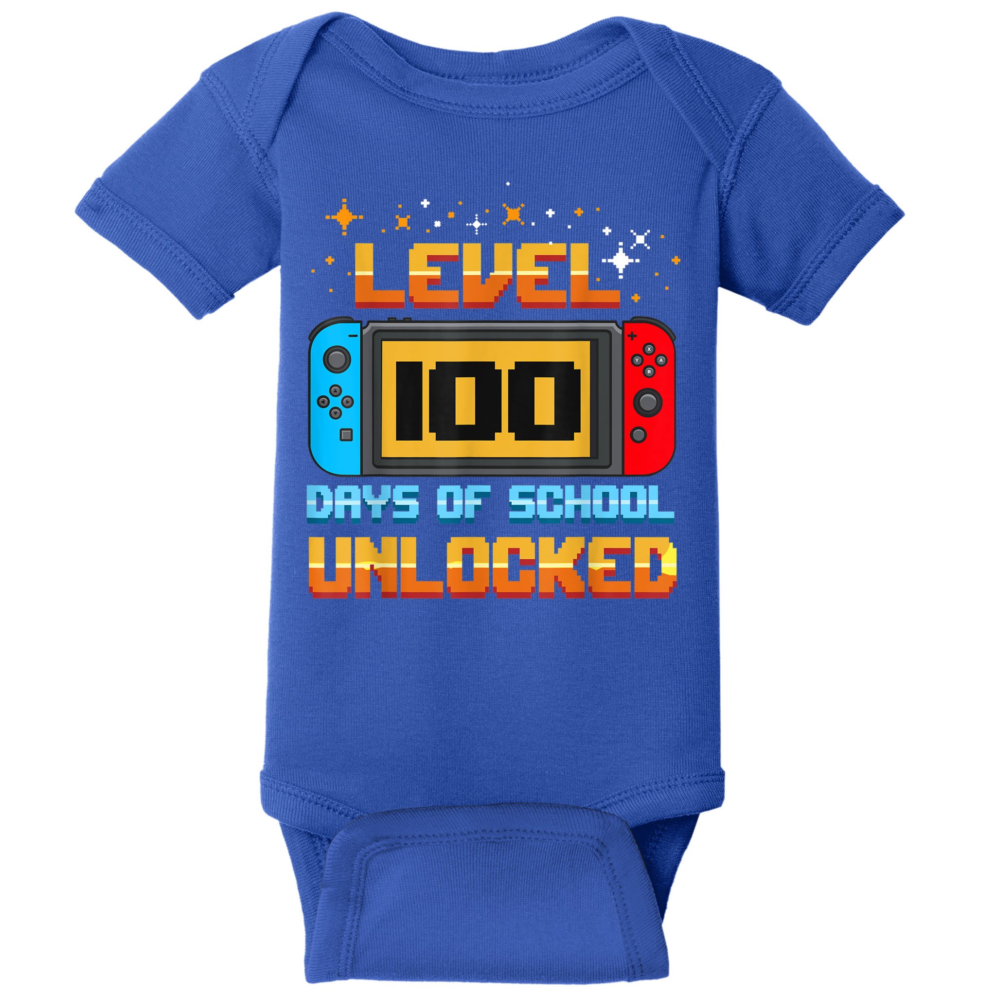 Level 100 Days Of School Unlocked Gamer Funny 100th Day. Baby Bodysuit