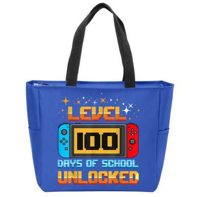 Level 100 Days Of School Unlocked Gamer Funny 100th Day. Zip Tote Bag